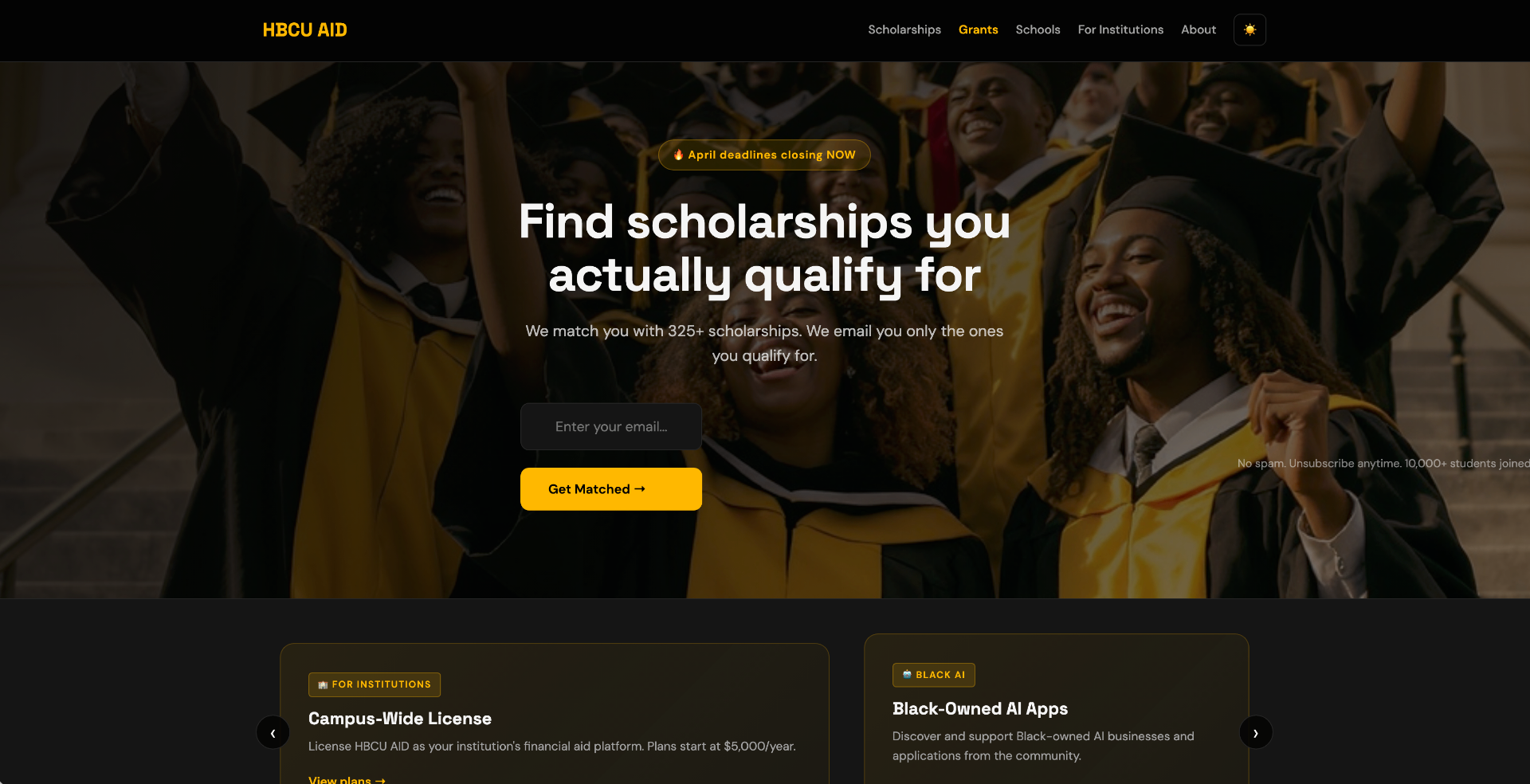 HBCU AID — Find scholarships you actually qualify for