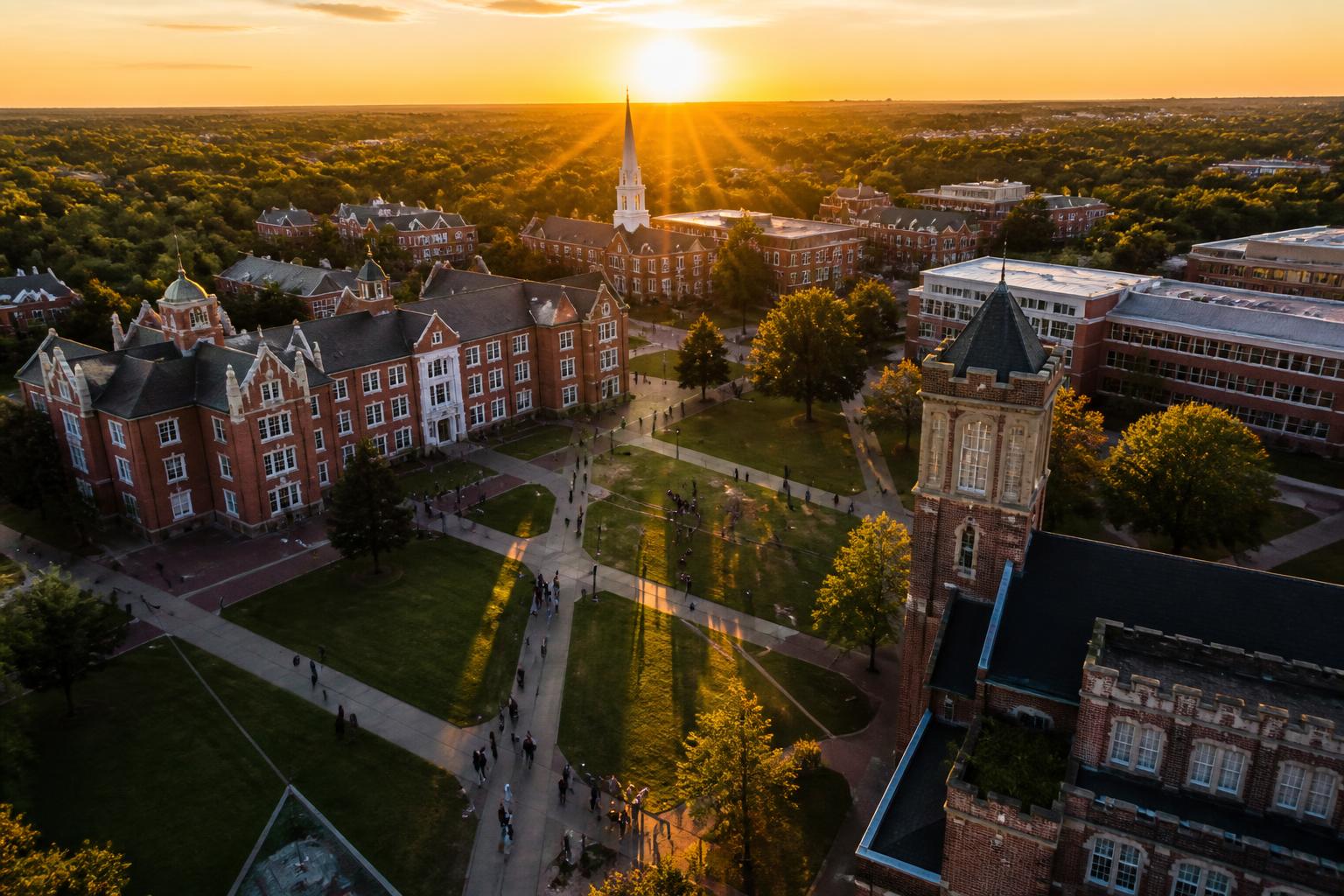 HBCU campus at golden hour